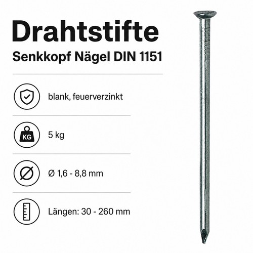 Drahtstifte senkkopf nägel - senkkopf,