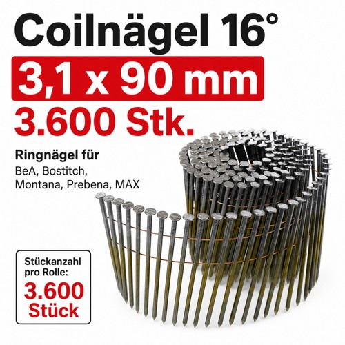 Coilnägel 1x90mm 3 600 - coilnägel, 3.600